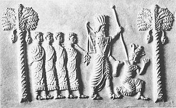 Inarus and possible Greek generals as prisonners, seized by Artaxerxes I