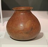 Korean red burnished jar.Mumun pottery period