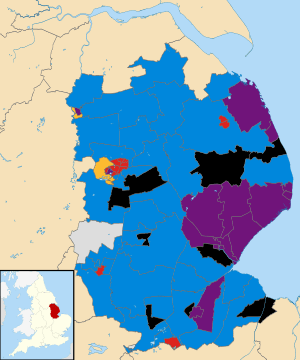 Lincolnshire UK local election 2013 map