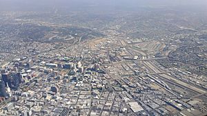 Los-Angeles-Civic-Center-and-Union-Station-Aerial-view-from-south-August-2014