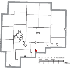 Location of Senecaville in Guernsey County