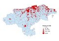 Map of population of Cantabria 2005