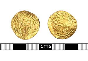 Medieval coin, Quarter noble of Richard II (FindID 815285)