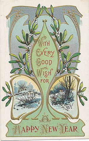 Mistletoe Postcard 1900