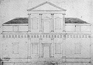 Monticello original front elevation drawing 1771