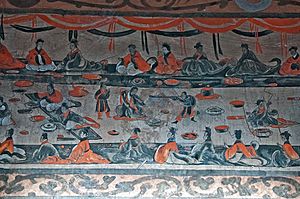 Mural Painting of a Banquet Scene from the Han Dynasty Tomb of Ta-hu-t'ing