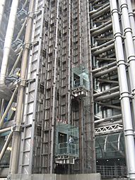 Outside lifts on Lloyd's Building geograph-2020666-by-David-Anstiss