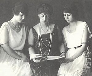 Princess Maria of Greec with her two daughters
