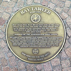 Ray Lawler plaque in Sydney Writers Walk