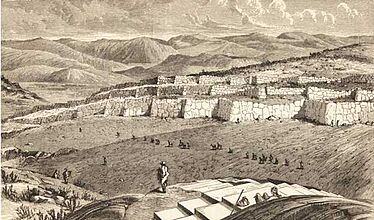 Sacsayhuamán in 1877 by Ephraim George Squier