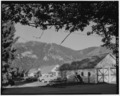 Site overview from the east. The three warehouse buildings are located in the foreground. - Ketchum Administrative Site, 117 and 119 River Street, Ketchum, Blaine County, ID HABS ID,7-KET,1-2