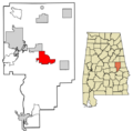 Tallapoosa County Alabama Incorporated and Unincorporated areas Dadeville Highlighted 0119336