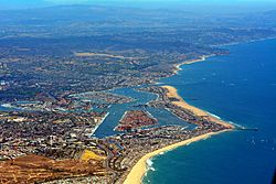Aerial view of Newport Beach in July 2014
