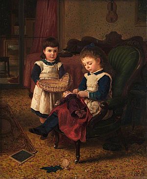 Two Children by Horace Petherwick Photo Credit Croydon Art Collection Licenced CC BY-NC Courtesy of Art UK org