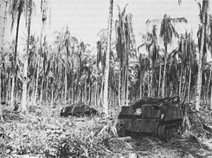 USA-P-Papua-p239 DISABLED BREN GUN CARRIERS in the Duropa Plantation. milner