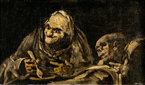 Viejos comiendo sopa