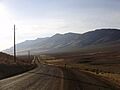 2012-09-28 View west along Elko County Route 724 (Midas Road) heading towards the Snowstorm Mountains in Nevada