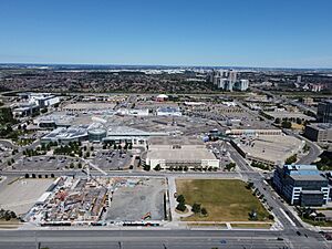 Aerial view of Square One Shopping Centre 2022