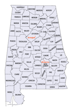 Alabama counties map