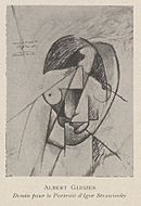 Albert Gleizes, c.1914, Dessin pour le Portrait de Stravinsky, published in Montjoie, April-June 1914