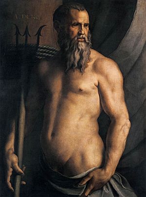 Angelo Bronzino - Portrait of Andrea Doria as Neptune - WGA3261