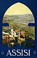 Assisi, travel poster for ENIT, ca. 1920