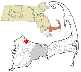 Location in Barnstable County and the state of Massachusetts.