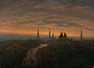 Carl Gustav Carus - Blick auf Dresden bei Sonnenuntergang