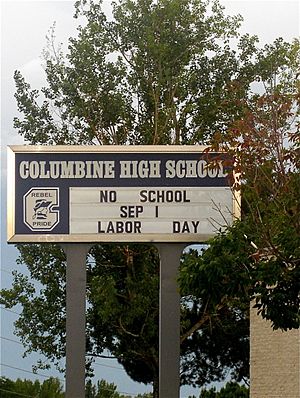 Columbine High School sign