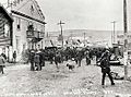 Crowd Assembled at Dawson Post Office, Yukon 1899