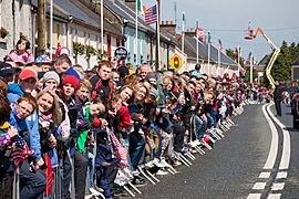 Crowd watches Barack Obama in Moneygall, Ireland