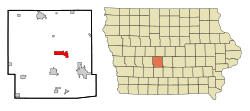 Location of Dallas Center, Iowa