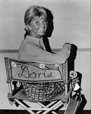 Doris Day on television show set