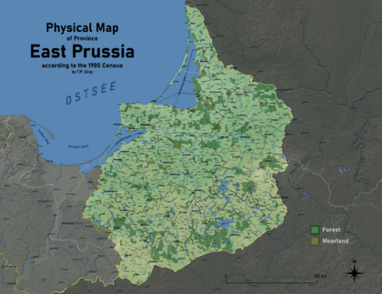 East Prussia Physical Map