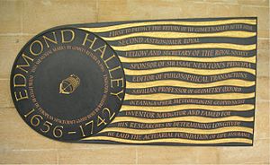 Edmond Halley plaque in Westminster Abbey