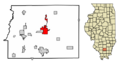 Franklin County Illinois Incorporated and Unincorporated areas Benton Highlighted