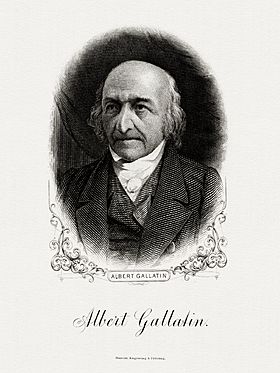 Bureau of Engraving and Printing portrait of Gallatin as Secretary of the Treasury