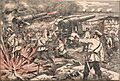 GUERRA RUSSO-JAPONEZA. Episodios da defeza de Porto Arthur. Uma bateria russa em combate, no momento de rebentar uma granada atirada pela esquadra sob o commando do almirante Togo