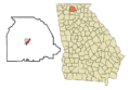 Gilmer County Georgia Incorporated and Unincorporated areas East Ellijay Highlighted