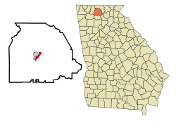 Location in Gilmer County and the state of Georgia