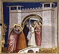 Giotto di Bondone - No. 6 Scenes from the Life of Joachim - 6. Meeting at the Golden Gate - WGA09176