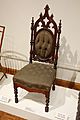 Gothic Revival Side Chair, unidentified maker, American, 1845-1865, walnut frame with upholstered seat and back - Huntington Museum of Art - DSC05106