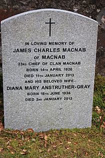 Grave of James Charles MacNab of MacNab, Old MacNab Burial Ground, Killin