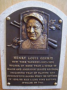 HOF Gehrig Lou plaque