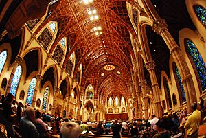 Interior of the newly restored Holy Name Cathedral