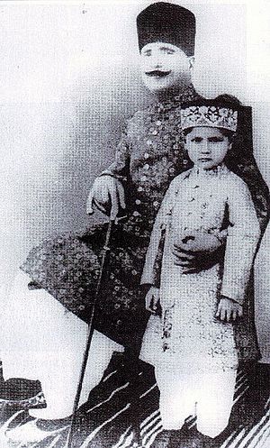 Iqbal and son Javid in 1930