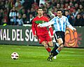 Javier Zanetti et Cristiano Ronaldo