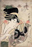 Kitagawa Utamaro - The Courtesan Ichikawa of the Matsuba Establishment - Google Art Project