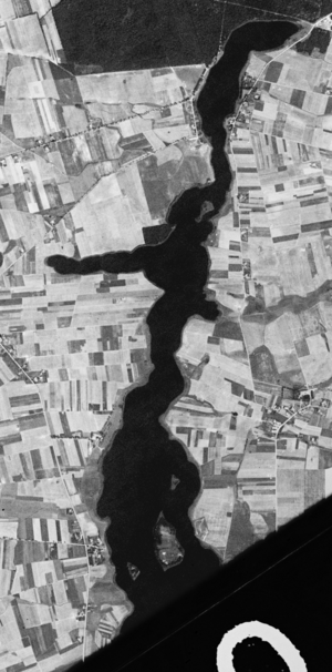 Lednickie Lake (Poland) seen by the American reconnaissance satellite Corona 98 (KH-4A 1023) (1965-08-23)