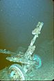 Light artillery piece on the deck of the Nippo Maru wreck, Truk Lagoon, Micronesia